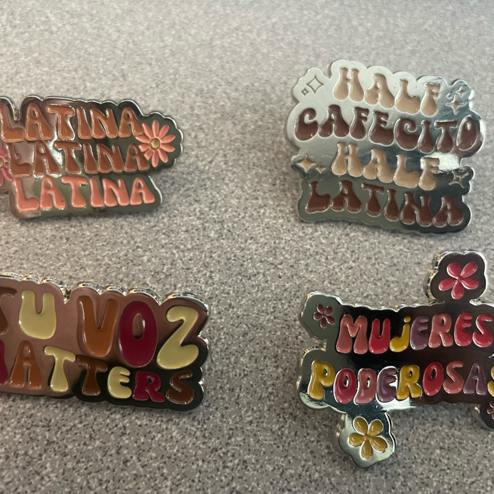 Colorful Latina Themed Enamel Pins